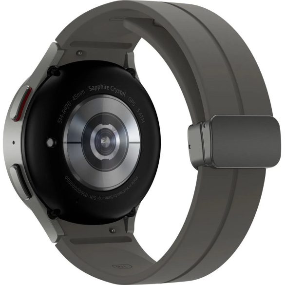 Bluetooth okosóra, szilikon szíj, titánium keret, v5.2, aktivitás és egészség mérő, vízálló, hangszóró, Samsung Galaxy Watch 5 Pro (45mm) SM-R920, szürke, gyári