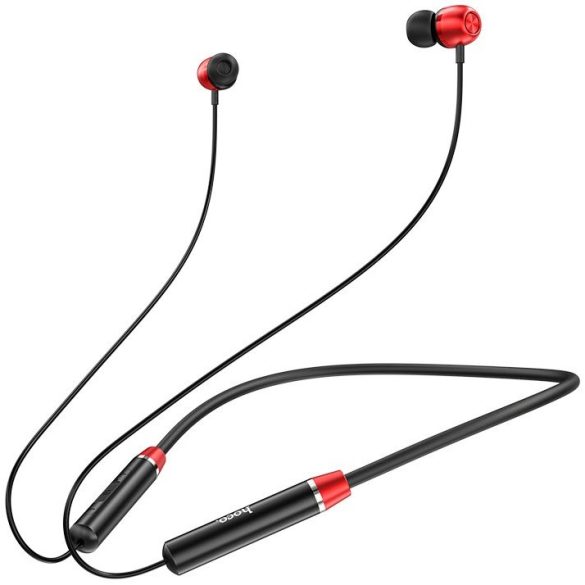 Bluetooth sztereó fülhallgató, v5.0, sportoláshoz, mikrofon, funkció gomb, Hoco ES53 Coolway, fekete/piros