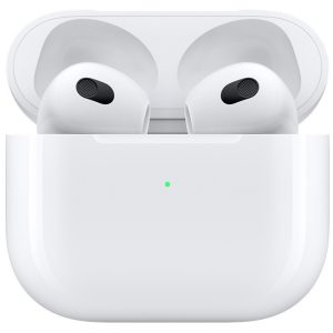 Bluetooth sztereó fülhallgató, v5.0, TWS, töltőtok, vízálló, Lightning töltés, Apple AirPods 3, fehér, gyári