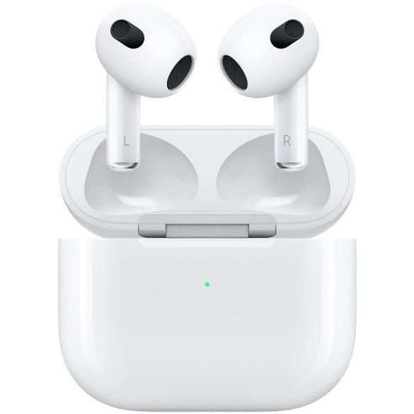 Bluetooth sztereó fülhallgató, v5.0, TWS, töltőtok, vízálló, Lightning töltés, Apple AirPods 3, fehér, gyári