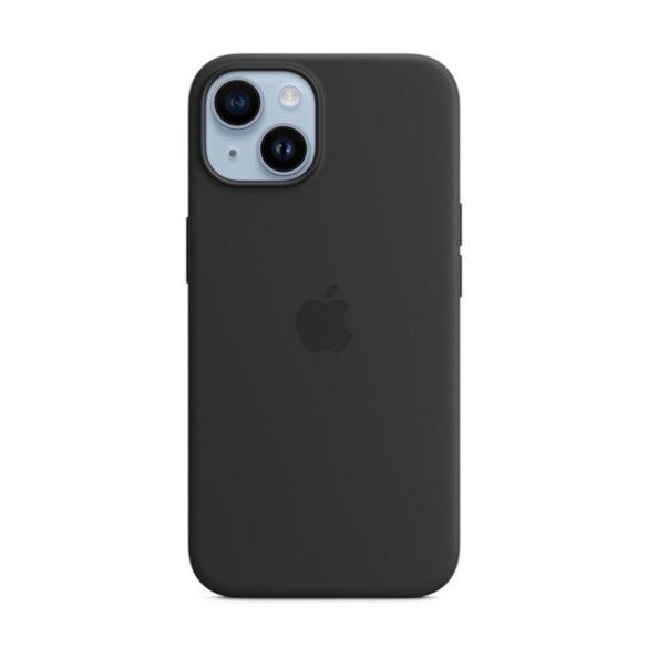 Apple iPhone 14, Szilikon tok, Magsafe kompatibilis, fekete, gyári