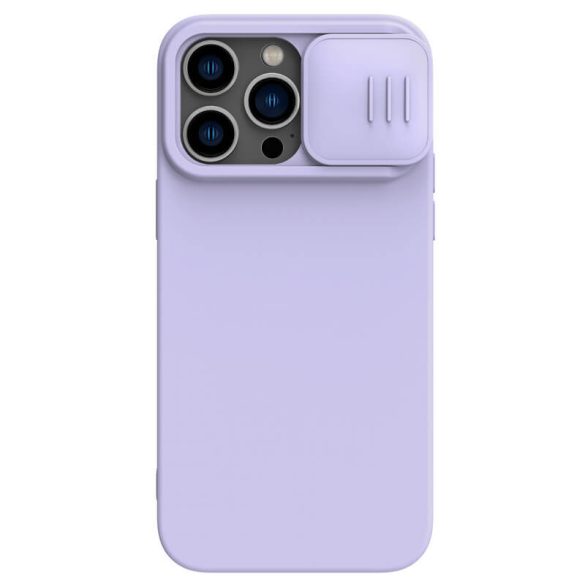 Apple iPhone 14 Pro Max, Szilikon tok, közepesen ütésálló, kamera védelem, Magsafe töltővel kompatibilis, Nillkin CamShield Silky Magnetic, lila