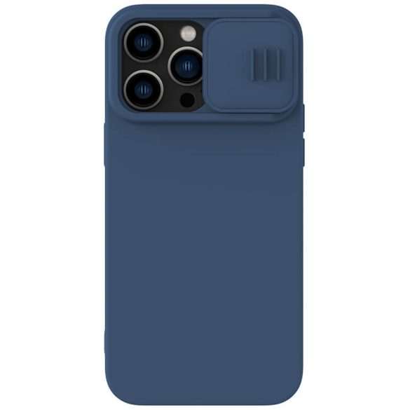 Apple iPhone 14 Pro Max, Szilikon tok, közepesen ütésálló, kamera védelem, Magsafe töltővel kompatibilis, Nillkin CamShield Silky Magnetic, kék