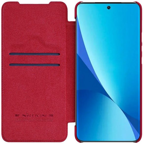 Xiaomi 12 Lite, Oldalra nyíló tok, Nillkin Qin, piros