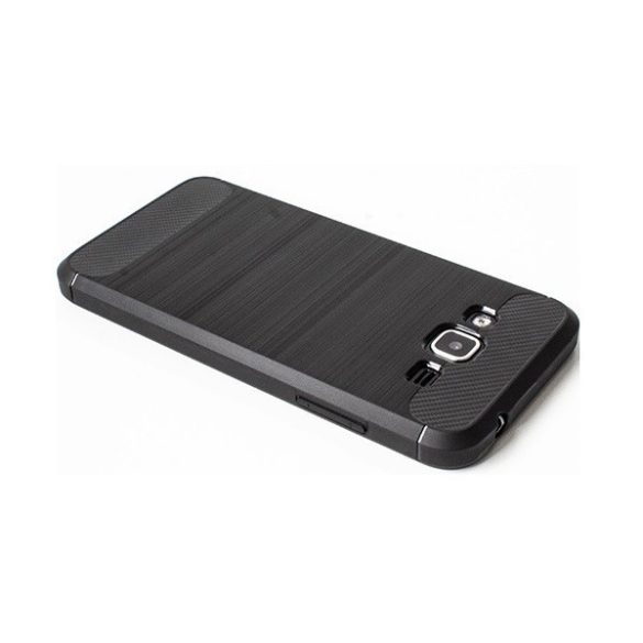 Oppo Reno7 5G / Find X5 Lite, Szilikon tok, közepesen ütésálló, szálcsiszolt, karbon minta, fekete