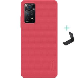 Xiaomi Redmi Note 11 Pro / Note 11 Pro 5G / Note 11E Pro / Note 12 Pro 4G, Műanyag hátlap védőtok, stand, Nillkin Super Frosted, piros