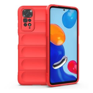 Xiaomi Redmi Note 11 / Note 11S, Szilikon tok, közepesen ütésálló, 3D minta, piros