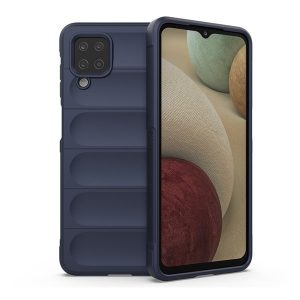 Samsung Galaxy A12 / A12 Nacho / M12 SM-A125F / A127F / M127F, Szilikon tok, közepesen ütésálló, 3D minta, sötétkék