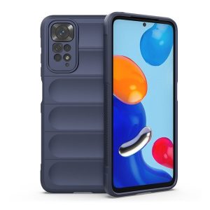 Xiaomi Redmi Note 11 / Note 11S, Szilikon tok, közepesen ütésálló, 3D minta, sötétkék