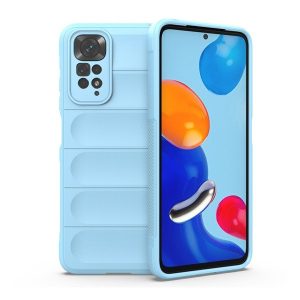 Xiaomi Redmi Note 11 / Note 11S, Szilikon tok, közepesen ütésálló, 3D minta, világoskék