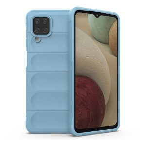 Samsung Galaxy A12 / A12 Nacho / M12 SM-A125F / A127F / M127F, Szilikon tok, közepesen ütésálló, 3D minta, világoskék