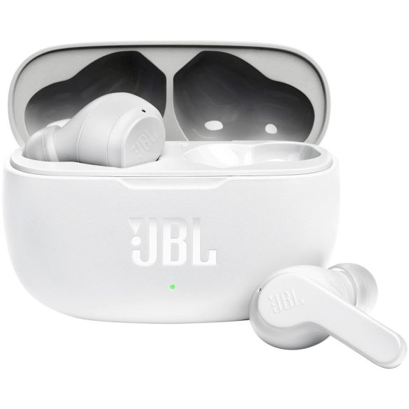 Bluetooth sztereó fülhallgató, v5.0, TWS, töltőtok, érintés vezérlés, JBL Vibe 200, fehér