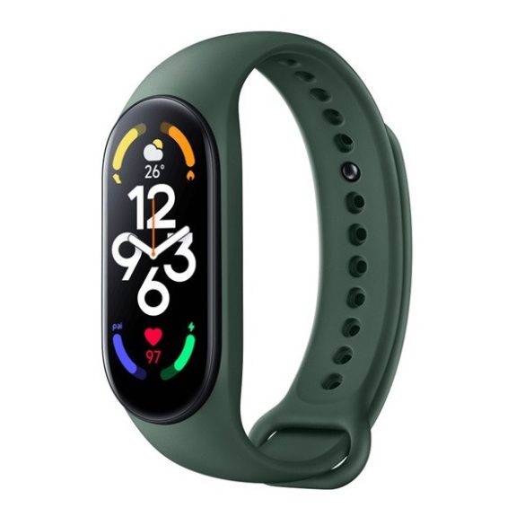 Xiaomi Mi Smart Band 7, szilikon pótszíj, állítható, sötétzöld, gyári