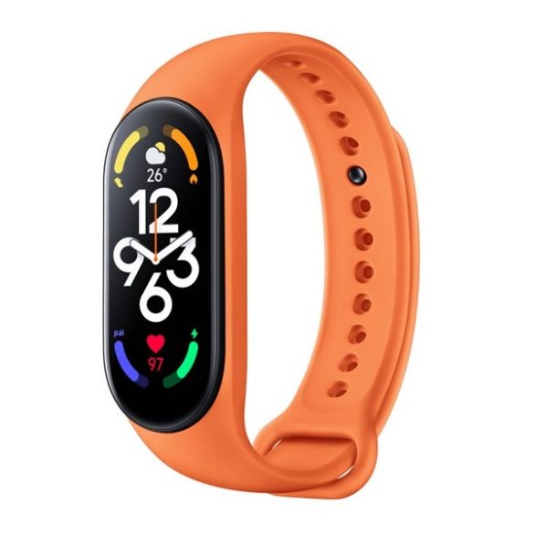 Xiaomi Mi Smart Band 7, szilikon pótszíj, állítható, narancssárga, gyári