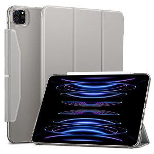 Apple iPad Pro 11 (2020 / 2021 / 2022), mappa tok, Smart Case, Apple Pencil tartóval, mágneses csattal, ESR Ascend, szürke