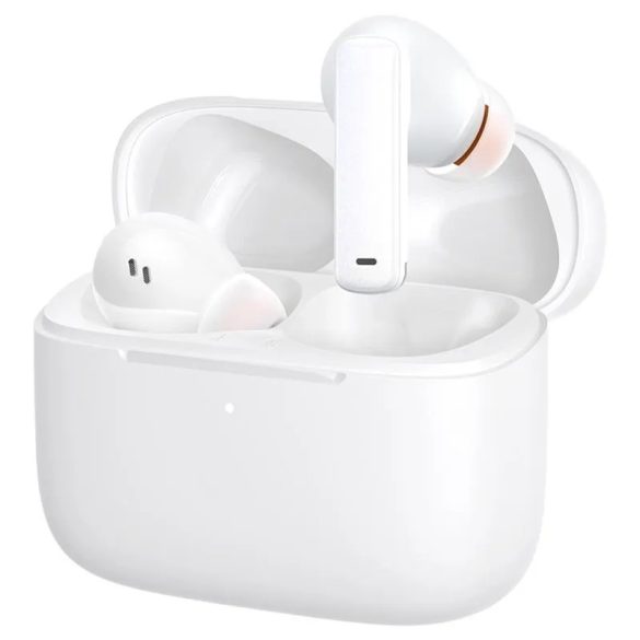 Bluetooth sztereó fülhallgató, v5.2, TWS, töltőtok, zajszűrővel, érintés vezérlés, vízálló, Baseus Bowie M2 Plus, fehér