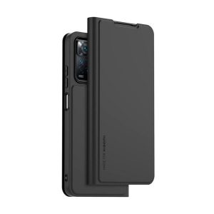 Xiaomi Redmi Note 11 / Note 11S, Oldalra nyíló tok, stand, kártyatartóval, fekete, gyári