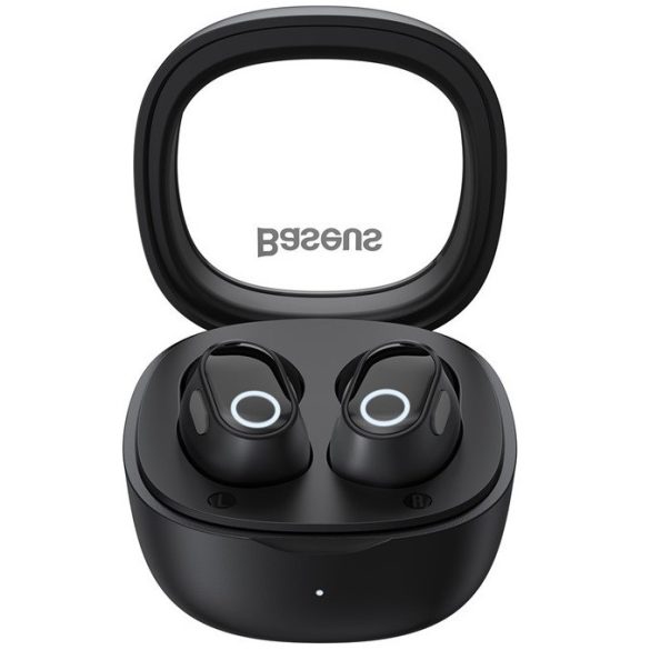 Bluetooth sztereó fülhallgató, v5.3, TWS, töltőtok, Baseus Bowie WM02, fekete