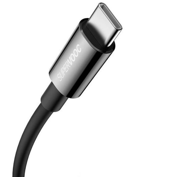 USB töltő- és adatkábel, USB Type-C, 200 cm, 65W, törésgátlóval, gyorstöltés, Baseus Superior, CAYS001001, fekete