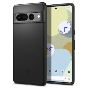 Google Pixel 7 Pro, Műanyag hátlap védőtok, Spigen Thin Fit, fekete