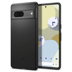 Google Pixel 7, Műanyag hátlap védőtok, Spigen Thin Fit, fekete