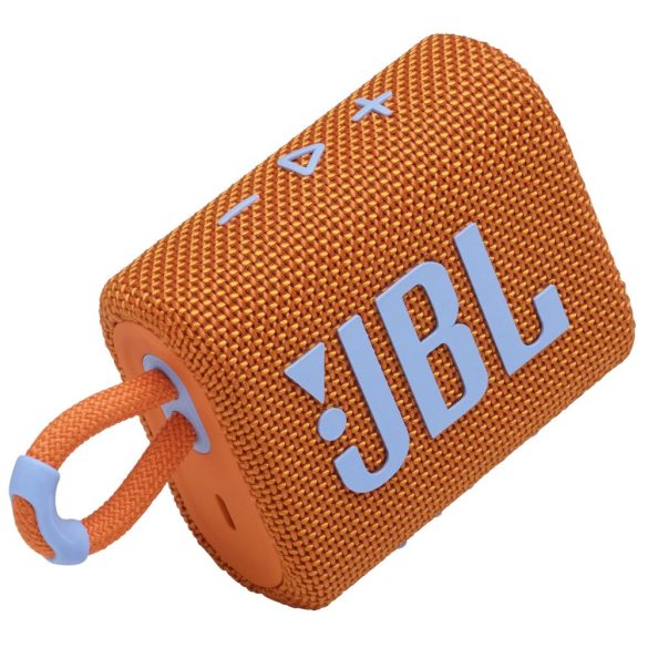 Bluetooth hordozható hangszóró, 4.2W, v5.1, felakasztható, vízálló, JBL Go 3, narancssárga