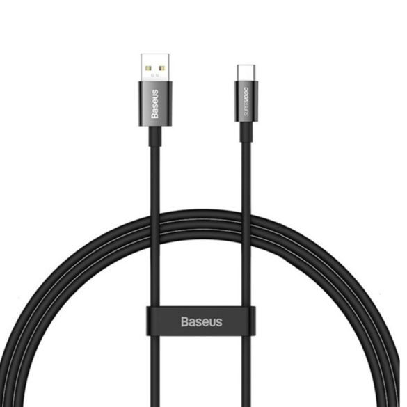 USB töltő- és adatkábel, USB Type-C, 100 cm, 65W, törésgátlóval, gyorstöltés, Baseus Superior, CAYS000901, fekete