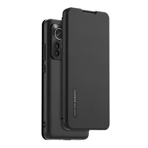 Xiaomi 12 Pro / 12 Pro (Dimensity) / 12S Pro, Oldalra nyíló tok, kártyatartóval, fekete, gyári