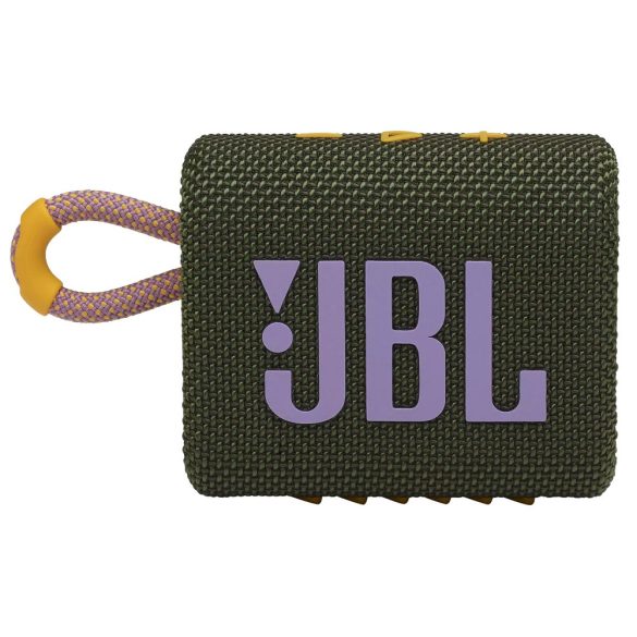 Bluetooth hordozható hangszóró, 4.2W, v5.1, felakasztható, vízálló, JBL Go 3, zöld