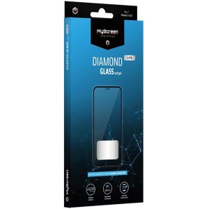 Samsung Galaxy A21 SM-A210F, Kijelzővédő fólia, ütésálló fólia (az íves részre is!), Diamond Glass (Edzett gyémántüveg), Full Glue, MyScreen Protector Edge Lite, fekete