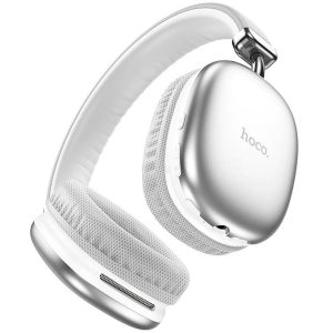 Bluetooth sztereó fejhallgató, v5.3, mikrofon, 3.5mm, funkció gomb, hangerő szabályzó, TF kártyaolvasó, összecsukható, teleszkópos fejpánt, Hoco W35, ezüst