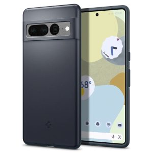 Google Pixel 7 Pro, Műanyag hátlap védőtok, Spigen Thin Fit, sötétkék