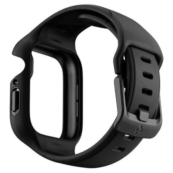 Apple Watch 7-8 (41mm), Szilikon védőkeret és szíj, Spigen Liquid Air Pro, fekete