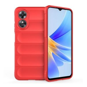 Oppo A17, Szilikon tok, közepesen ütésálló, 3D minta, piros