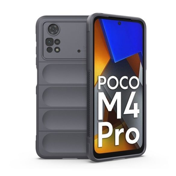 Xiaomi Poco M4 Pro 4G, Szilikon tok, közepesen ütésálló, 3D minta, sötétszürke