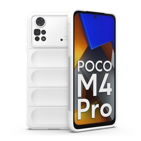 Xiaomi Poco M4 Pro 4G, Szilikon tok, közepesen ütésálló, 3D minta, fehér