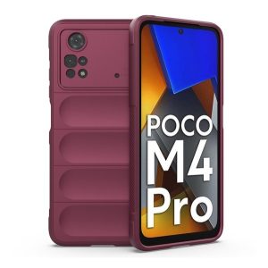 Xiaomi Poco M4 Pro 4G, Szilikon tok, közepesen ütésálló, 3D minta, bordó