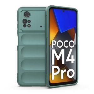 Xiaomi Poco M4 Pro 4G, Szilikon tok, közepesen ütésálló, 3D minta, sötétzöld