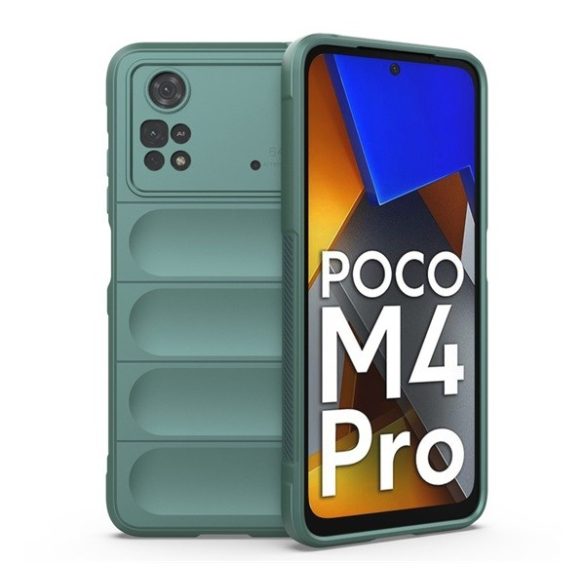 Xiaomi Poco M4 Pro 4G, Szilikon tok, közepesen ütésálló, 3D minta, sötétzöld