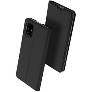 Oppo A17, Oldalra nyíló tok, stand, Dux Ducis, fekete