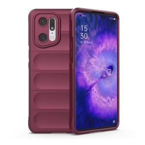 Oppo Find X5 Pro, Szilikon tok, közepesen ütésálló, 3D minta, bordó