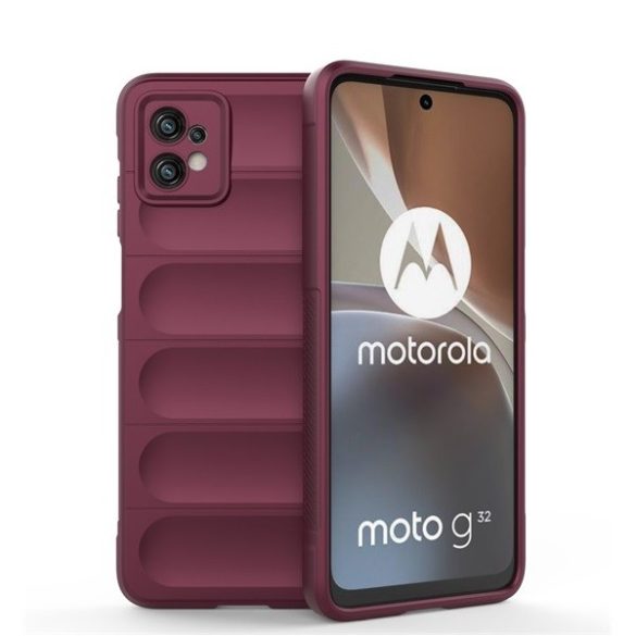 Motorola Moto G32, Szilikon tok, közepesen ütésálló, 3D minta, bordó