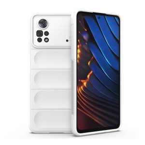 Xiaomi Poco X4 Pro 5G, Szilikon tok, közepesen ütésálló, 3D minta, fehér