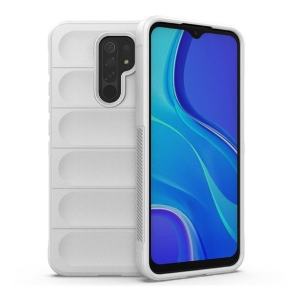 Xiaomi Redmi 9, Szilikon tok, közepesen ütésálló, 3D minta, fehér