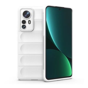 Xiaomi 12 Pro / 12 Pro (Dimensity) / 12S Pro, Szilikon tok, közepesen ütésálló, 3D minta, fehér