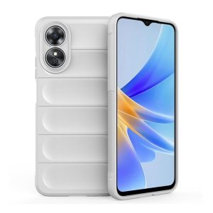 Oppo A17, Szilikon tok, közepesen ütésálló, 3D minta, fehér