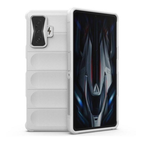 Xiaomi Poco F4 GT, Szilikon tok, közepesen ütésálló, 3D minta, fehér