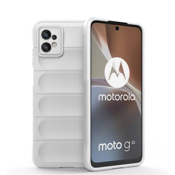 Motorola Moto G32, Szilikon tok, közepesen ütésálló, 3D minta, fehér