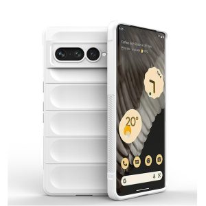 Google Pixel 7 Pro, Szilikon tok, közepesen ütésálló, 3D minta, fehér