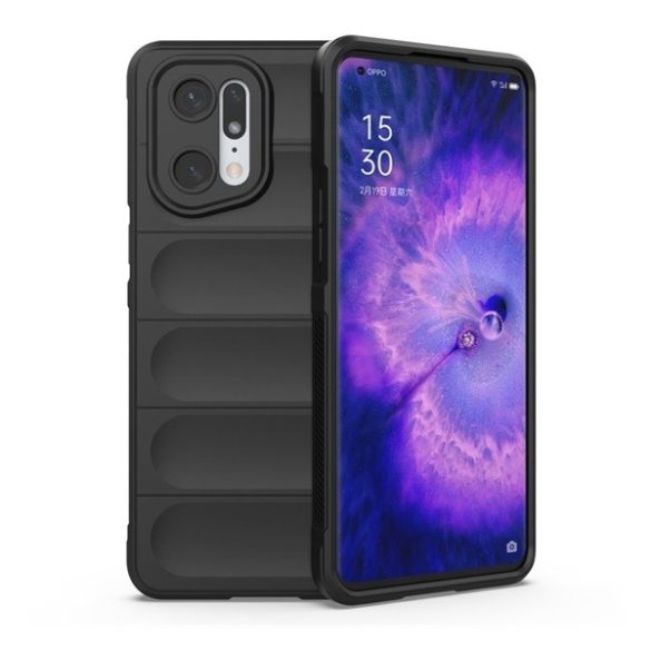 Oppo Find X5 Pro, Szilikon tok, közepesen ütésálló, 3D minta, fekete